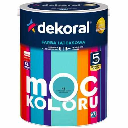 SAMCHEM AKRYLIT W TURKUSOWA GŁĘBIA 5L DEKORAL Farby AKRYLIT W / MOC KOLORU TURKUSOWA GŁĘBIA 5LW 2021 roku seria kolorowych f