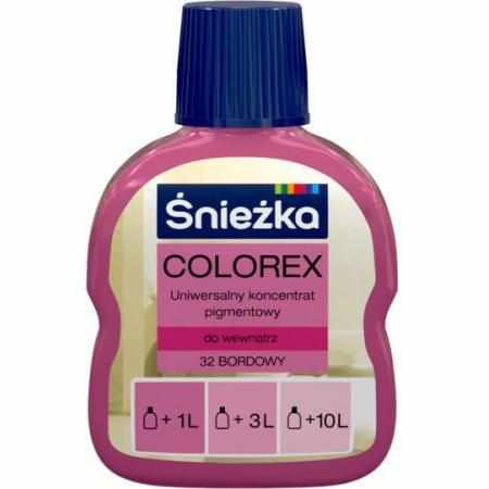 SAMCHEM Pigment COLOREX barwnik bordowy Śnieżka Strona główna Pigment COLOREX barwnik bordowy zastosuj go zgodnie z instrukc