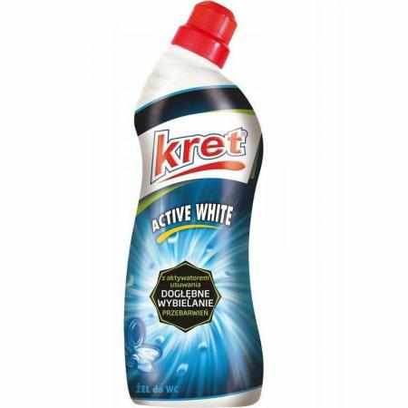 SAMCHEM Żel do WC Kret Active White 750 g KRET Strona główna KRET ACTIVE WC ŻEL NA PRZEBARWIENIA 750g\nŻel do mycia toalet z