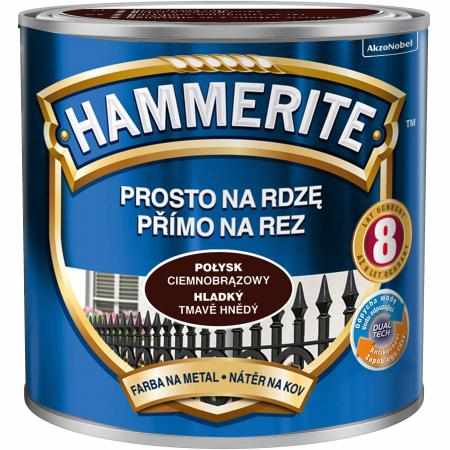SAMCHEM HAMMERITE 0.25L POŁYSK CIEMNOBRĄZOWY Hammerite Emalie do metalu, drewna i betonu. Emalia antykorozyjna bezpośrednio 