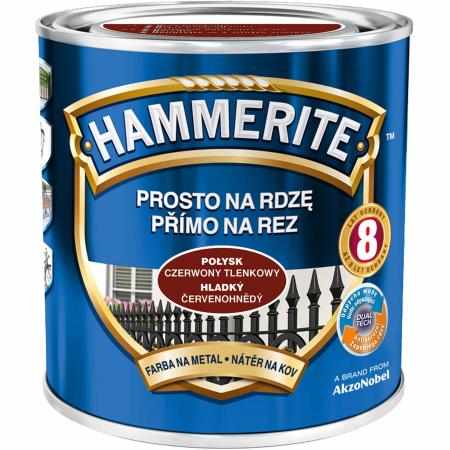 SAMCHEM HAMMERITE 0.7L POŁYSK CZERWONY TLENKOWY Hammerite Emalie do metalu, drewna i betonu. Emalia antykorozyjna bezpośredn