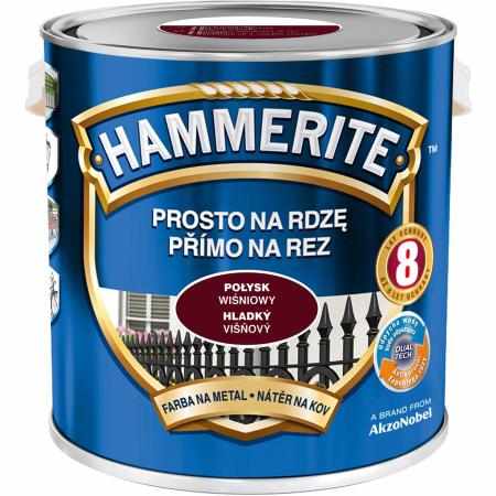 SAMCHEM HAMMERITE 2.5L POŁYSK WIŚNIOWY Hammerite Emalie do metalu, drewna i betonu. Emalia antykorozyjna bezpośrednio na rdz