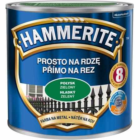 SAMCHEM HAMMERITE 0.25L POŁYSK ZIELONY Hammerite Emalie do metalu, drewna i betonu. Emalia antykorozyjna bezpośrednio na rdz