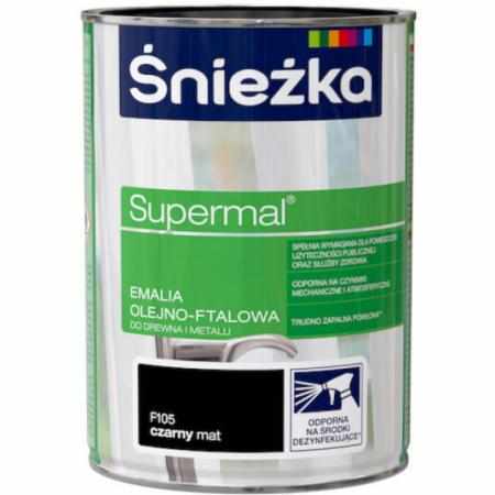 SAMCHEM CZARNA MATOWA FARBA OLEJNA SUPERMAL 0,8L Śnieżka Emalie do metalu, drewna i betonu. CZARNA MATOWA FARBA OLEJNA SUPER