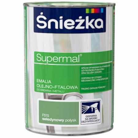 SAMCHEM SELEDYNOWA FARBA OLEJNA SUPERMAL 0.8L Śnieżka Emalie do metalu, drewna i betonu. SELEDYNOWA FARBA OLEJNA SUPERMAL 0.