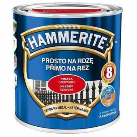 SAMCHEM HAMMERITE Farba na rdzę 0,7L CZERWONY POŁYSK Hammerite Emalie do metalu, drewna i betonu. Emalia antykorozyjna bezpo