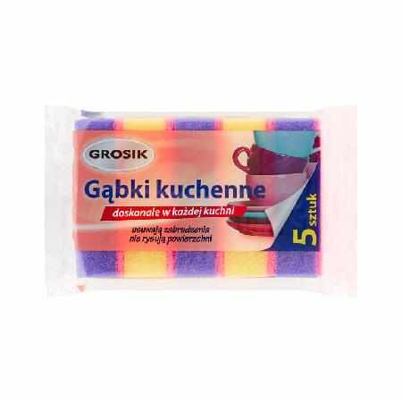SAMCHEM ZMYWAK KUCHENNY GROSIK 5SZT GROSIK Ściereczki myjki i gąbki Gąbka kuchenna maxi 5 szt. GROSIK\nIdealne do zmywania n