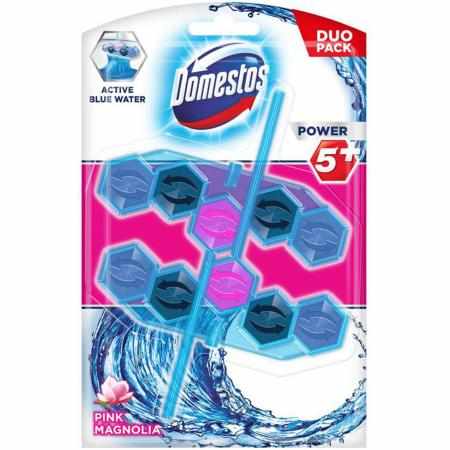 SAMCHEM DOMESTOS KOSZYK DO WC 53G X2 POWER 5+ BLUE WATER PINK MAGNOLIA zawieszka do wc DOMESTOS Zawieszki, płyny i żele do t