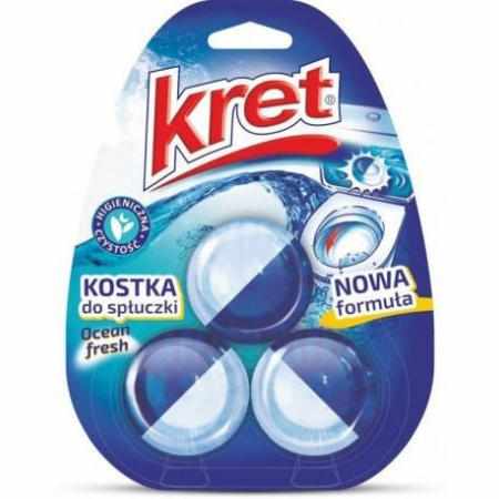 SAMCHEM Kret Kostka do spłuczki Ocean Fresh 3x50g KRET Zawieszki, płyny i żele do toalet Kret Kostka do spłuczki Ocean Fresh