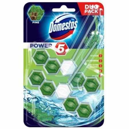 SAMCHEM Domestos Power 5 kostka toaletowa Pine 2x55g zawieszka do wc DOMESTOS Zawieszki, płyny i żele do toalet Domestos Pow