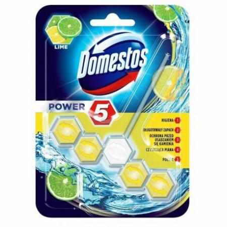 SAMCHEM Domestos Power 5 kostka toaletowa Lime 55g DOMESTOS Zawieszki, płyny i żele do toalet Domestos Power 5 kostka toalet