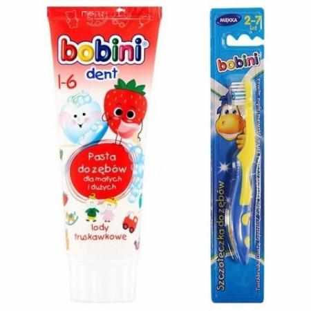 SAMCHEM Bobini Szczoteczka i Pasta do Zębów 1-6 lat 75ml BOBINI Strona główna Pasta do zębów 1- 6 lat lody truskawkowe\nW wy SAMCHEM Bobini Szczoteczka i Pasta do Zębów 1-6 lat 75ml BOBINI Strona główna Pasta do zębów 1- 6 lat lody truskawkowe\nW wy