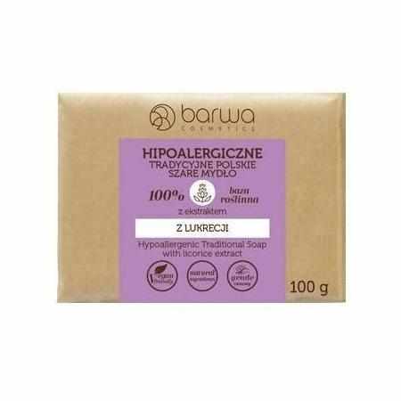 SAMCHEM Barwa Hipoalergiczne tradycyjne polskie szare mydło w kostce z ekstraktem z lukrecji 100g BARWA Mydła toaletowe Barw SAMCHEM Barwa Hipoalergiczne tradycyjne polskie szare mydło w kostce z ekstraktem z lukrecji 100g BARWA Mydła toaletowe Barw