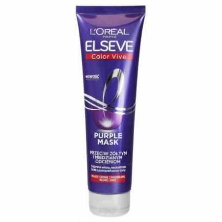 SAMCHEM L`Oreal Elseve Color-Vive Purple Mask maska do włosów przeciw żółtym i miedzianym odcieniom 150ml ELSEVE Strona głów