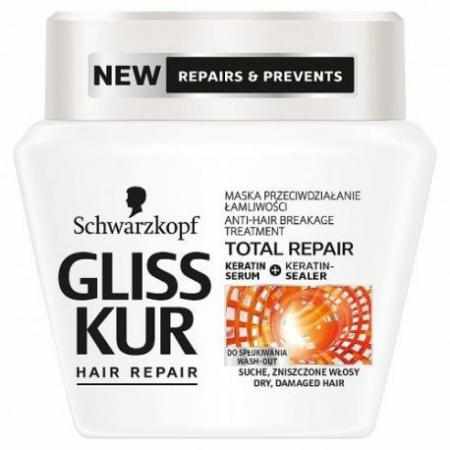 SAMCHEM Gliss Kur Total Repair Anti-Hair Breakage Treatment regenerująca maska przeciw łamliwości włosów 300ml GLISS KUR Str