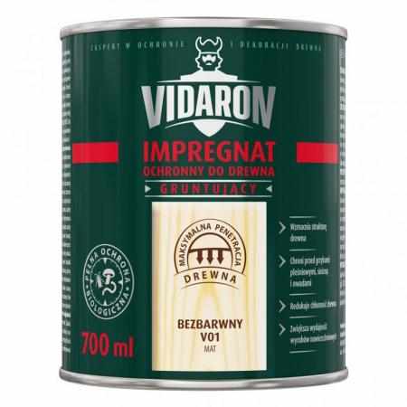 SAMCHEM VIDARON IMPREGNAT BEZBARWNY GRUNT DO DREWNA V01 0,7L Vidaron Impregnat do drewna VIDARON IMPREGNAT GRUNT BEZBARWNY 0