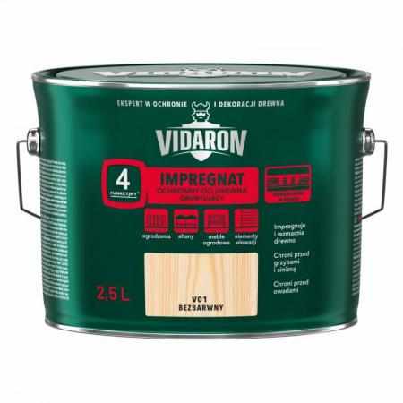 SAMCHEM VIDARON IMPREGNAT BEZBARWNY GRUNT DO DREWNA V01 2,5L Vidaron Impregnat do drewna VIDARON IMPREGNAT GRUNT BEZBARWNY 2