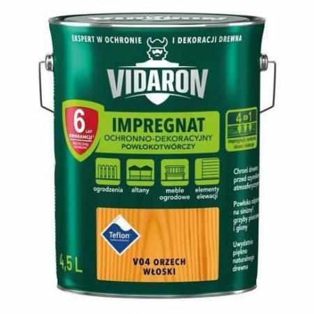 SAMCHEM VIDARON IMPREGNAT ORZECH WŁOSKI. V04 4,5L Vidaron Impregnat do drewna VIDARON IMPREGNAT ORZECH WŁOSKI V04 4.5L wydaj