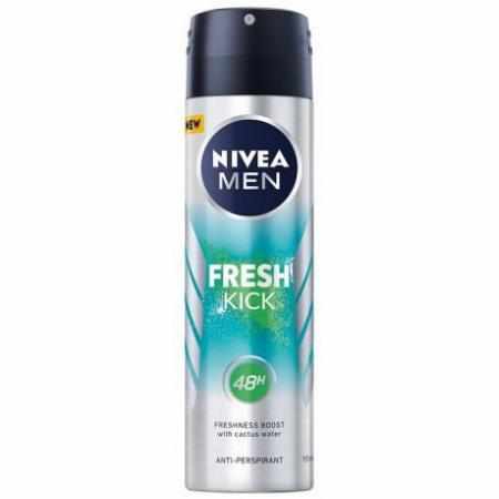 SAMCHEM Nivea Men Fresh Kick antyperspirant 150ml spray NIVEA Antyperspiranty Odkryj orzeźwiające uderzenie silnej świeżości
