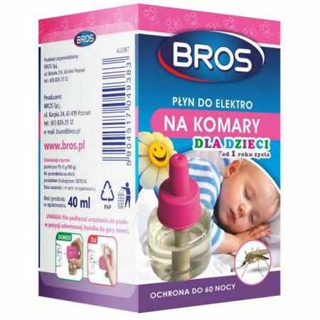 SAMCHEM Bros 40ml Płyn do elektro na komary Sensitive ochrona przez 60 nocy od 1 roku życia BROS Strona główna BROS PŁYN DO 