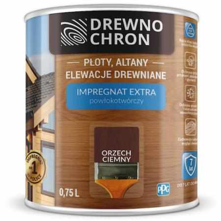 SAMCHEM DREWNOCHRON IMPREGNAT EXTRA ORZECH CIEMNY 0,75L DREWNOCHRON Impregnat do drewna DREWNOCHRON IMPREGNAT DO DREWNA EXTR
