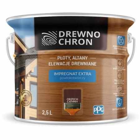 SAMCHEM DREWNOCHRON IMPREGNAT EXTRA ORZECH CIEMNY 2,5L DREWNOCHRON Impregnat do drewna DREWNOCHRON IMPREGNAT DO DREWNA EXTRA