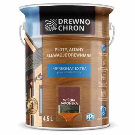 SAMCHEM DREWNOCHRON IMPREGNAT EXTRA WIŚNIA JAPOŃSKA 4,5L DREWNOCHRON Impregnat do drewna DREWNOCHRON IMPREGNAT DO DREWNA EXT