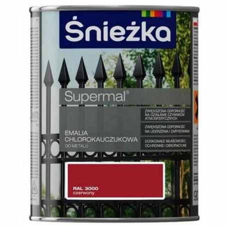 SAMCHEM ŚNIEŻKA CHLOROKAUCZUK CZERWONY RAL3000 0,9L Śnieżka Dom i ogród ŚNIEŻKA CHLOROKAUCZUK CZERWONY RAL3000 0,9L Dużo tow