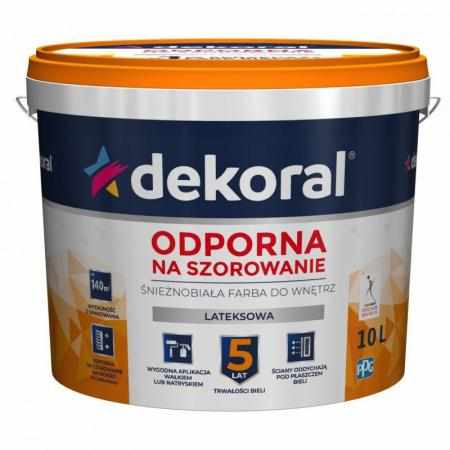 SAMCHEM AKRYLIT W wewnętrzna matowa farba lateksowa BIAŁY 10L DEKORAL Strona główna AKRYLIT W BIAŁY 10L\nOdporna na szorowan
