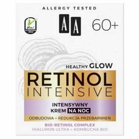 SAMCHEM AA Retinol Intensive 60+ intensywny krem na noc Odbudowa + Redukcja Przebarwień Hialuron Ultra & Kombucha Bio 50ml O