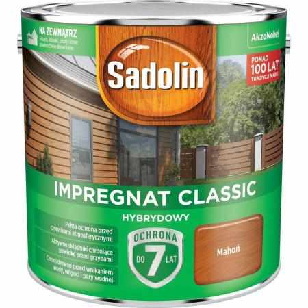 SAMCHEM Sadolin Classic Hybrydowy Mahoń 2,5L Sadolin Impregnat do drewna SADOLIN - impregnat hybrydowy - Mahoń - wiadro - 2,