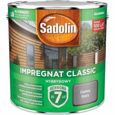 SAMCHEM SADOLIN IMPREGNAT HYBRYDOWY CIEMNY SZARY 2,5L Sadolin Impregnat do drewna SADOLIN - impregnat hybrydowy - CIEMNY SZA
