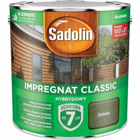 SAMCHEM SADOLIN IMPREGNAT HYBRYDOWY ZIELONY 2,5L Sadolin Impregnat do drewna SADOLIN - impregnat hybrydowy - ZIELONY - wiadr