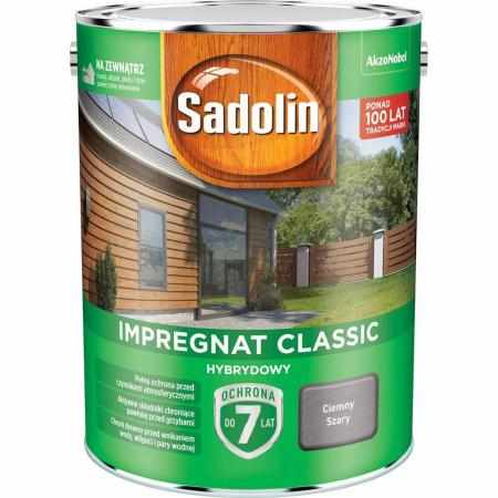 SAMCHEM SADOLIN IMPREGNAT HYBRYDOWY CIEMNY SZARY 4,5L Sadolin Impregnat do drewna SADOLIN - impregnat hybrydowy - CIEMNY SZA