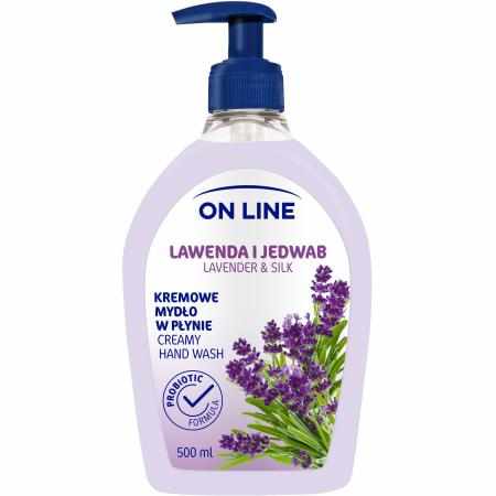 SAMCHEM Mydło kremowe Lawenda&Jedwab 500 ml On Line Mydła toaletowe Nowa odsłona mydeł ON LINE PROBIOTIC FORMULA to innowacy