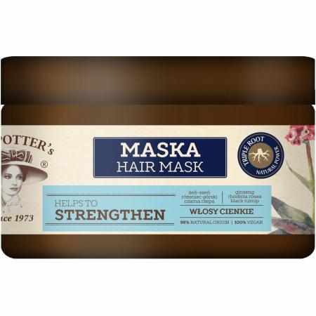 SAMCHEM Maska TRIPLE ROOT 230 ml MRS. POTTER\'S Strona główna Potrójna moc korzeni. Kremowa maska do włosów cienkich, wymaga
