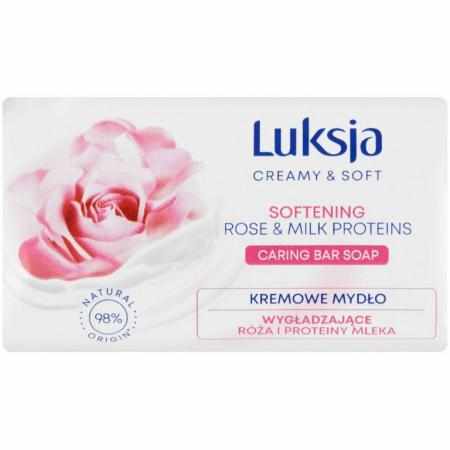 SAMCHEM Luksja Creamy & Soft Kremowe mydło wygładzające róża i proteiny mleka 90 g Luksja Mydła toaletowe Kremowe mydło w ko