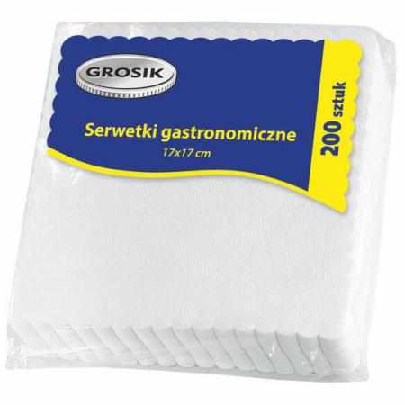 SAMCHEM Serwetki gastronomiczne ząbkowane 17x17 cm - 200 szt. GROSIK GROSIK Strona główna Serwetki gastronomiczne, jednokolo