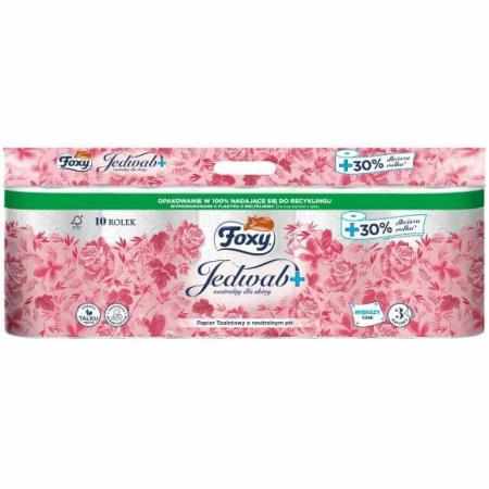 SAMCHEM Foxy Papier Jedwab biały 10 rolek w zgrzewce FOXY Strona główna Papier toaletowy trójwarstwowy, 100% naturalnej celu