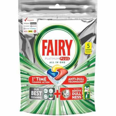 SAMCHEM FAIRY TABLETKI DO ZMYWAREK PLATINUM PLUS ALL IN ONE (5) LEMON FAIRY Tabletki do zmywarki Aby Twoje naczynia były lśn