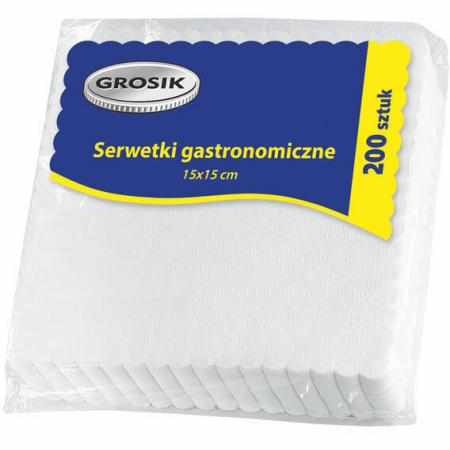SAMCHEM Serwetki gastronomiczne ząbkowane 15x15 cm - 200 szt GROSIK Strona główna Serwetki gastronomiczne, jednokolorowe, je