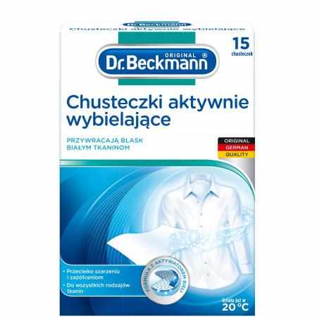 SAMCHEM Dr.Beckmann Chusteczki aktywnie wybielające 15szt. DR. BECKMANN Strona główna Dr.Beckmann Chusteczki Wybielające 15s