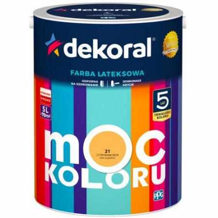SAMCHEM AKRYLIT W CYTRYNOWA BEZA 5L DEKORAL Farby AKRYLIT W / MOC KOLORU CYTRYNOWA BEZA 5LW 2021 roku seria kolorowych farb 