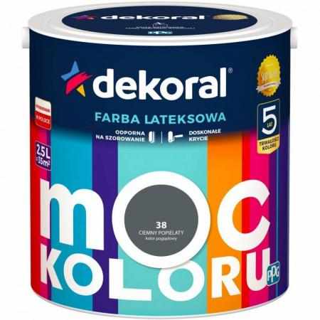 SAMCHEM DEKORAL MOC KOLORU CIEMNY POPIELATY 2,5 L DEKORAL Farby 