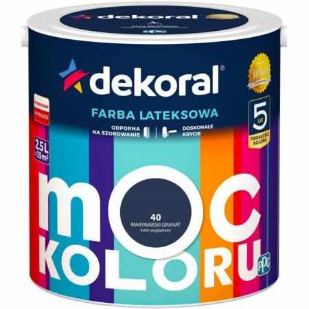 SAMCHEM DEKORAL MOC KOLORU MARYNARSKI GRANAT 2,5 L NR.40 DEKORAL Farby F.AKRYLIT W 2.5L MARY.GRANAT40 Dużo towarów w bazie. 
