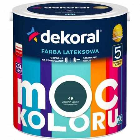 SAMCHEM DEKORAL MOC KOLORU ZIELONA GŁĘBIA 2,5 L DEKORAL Farby 