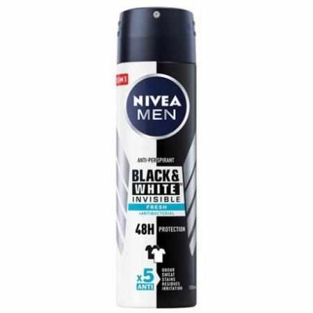 SAMCHEM NIVEA MEN INVISIBLE BLACK&WHITE FRESH ANTYPERSPIRANT SPRAY 150ML NIVEA Antyperspiranty NIVEA MEN INVISIBLE BLACK& SAMCHEM NIVEA MEN INVISIBLE BLACK&WHITE FRESH ANTYPERSPIRANT SPRAY 150ML NIVEA Antyperspiranty NIVEA MEN INVISIBLE BLACK&