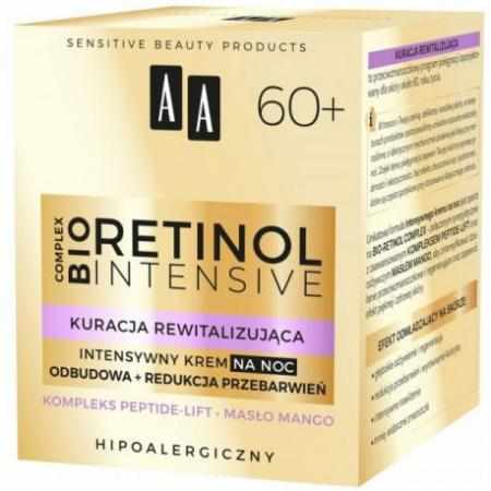 SAMCHEM AA Retinol Intensive 60+ intensywny krem na noc Odbudowa + Redukcja Przebarwień Hialuron Ultra & Kombucha Bio 50ml O