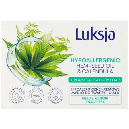 SAMCHEM LUKSJA MYDŁO 100G nagietek - konopia Mydła toaletowe Luksja Hipoalergiczne kremowe mydło do twarzy i ciała olej z k SAMCHEM LUKSJA MYDŁO 100G nagietek - konopia Mydła toaletowe Luksja Hipoalergiczne kremowe mydło do twarzy i ciała olej z k