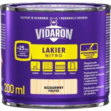 SAMCHEM LAKIER NITRO VIDARON 0,2L ŚNIEZKA Vidaron Strona główna Lakier Nitro bezbarwny 0,2 L VIDARON\nOchrona drewna przed d